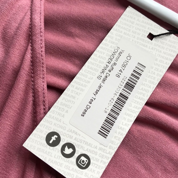 Boohoo NWT Pink Ruffle Tea Dress Size 6 - Picture 4 of 6